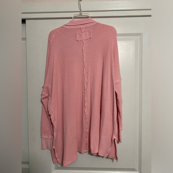Free People Travis Waffle Polo Long Sleeve - Picture 4 of 4